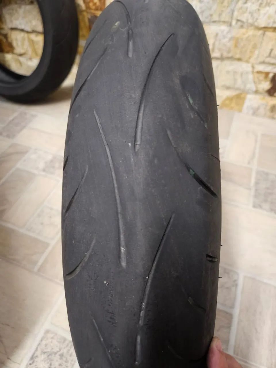 Used Dunlop Motorcycle Tire Pair: 120/70 R17 and 180/55 R1764684300611331123