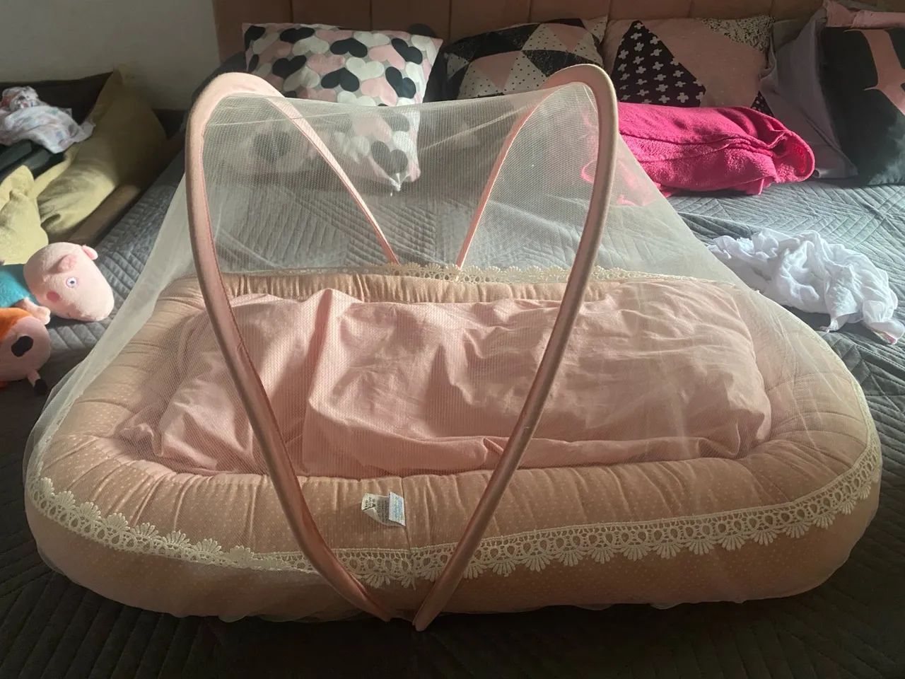 Berço Mosquiteiro para Bebê Rosa - Foto 3