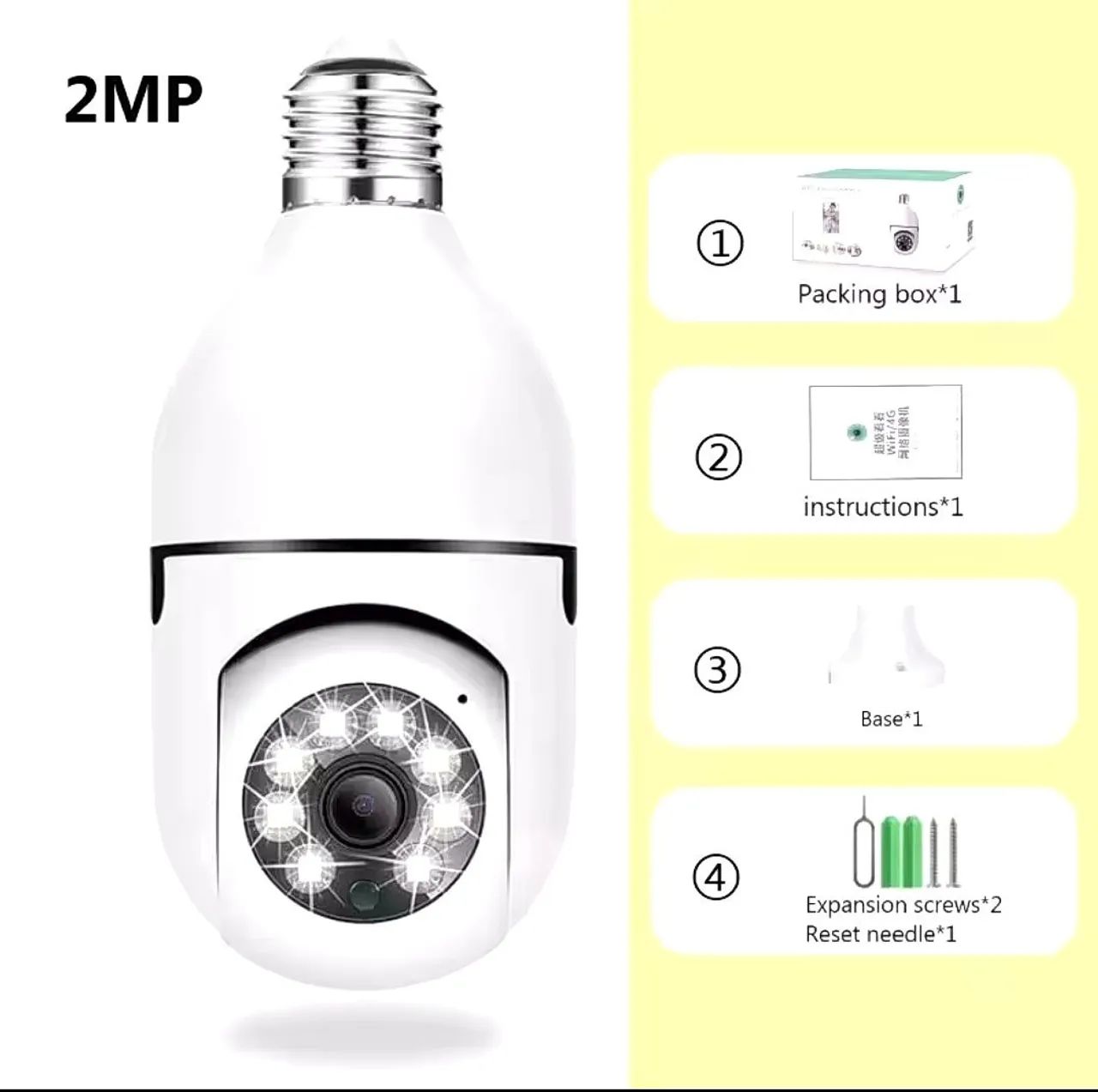 Câmera de Segurança 355° Visão Noturna Sirene Detecção Wifi - Foto 5