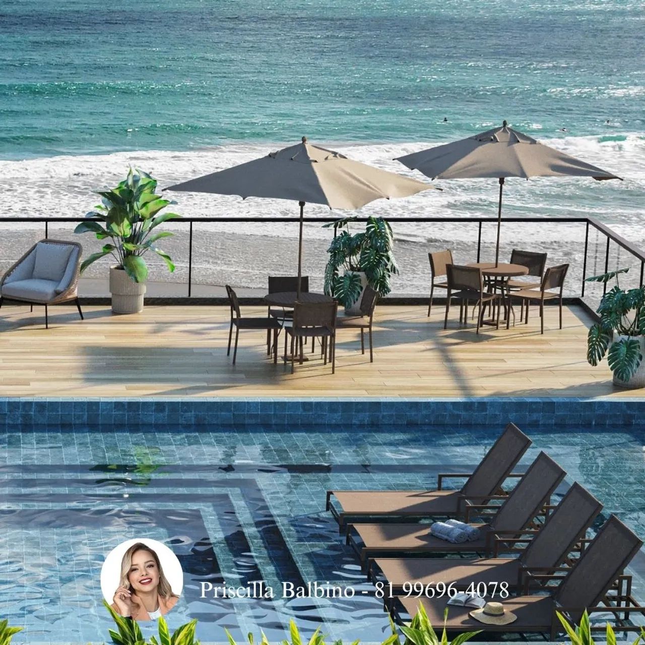 Flats beira-mar Porto de Galinhas | Porto Algarve Beach | lazer completo e alta rentabilid - Foto 10