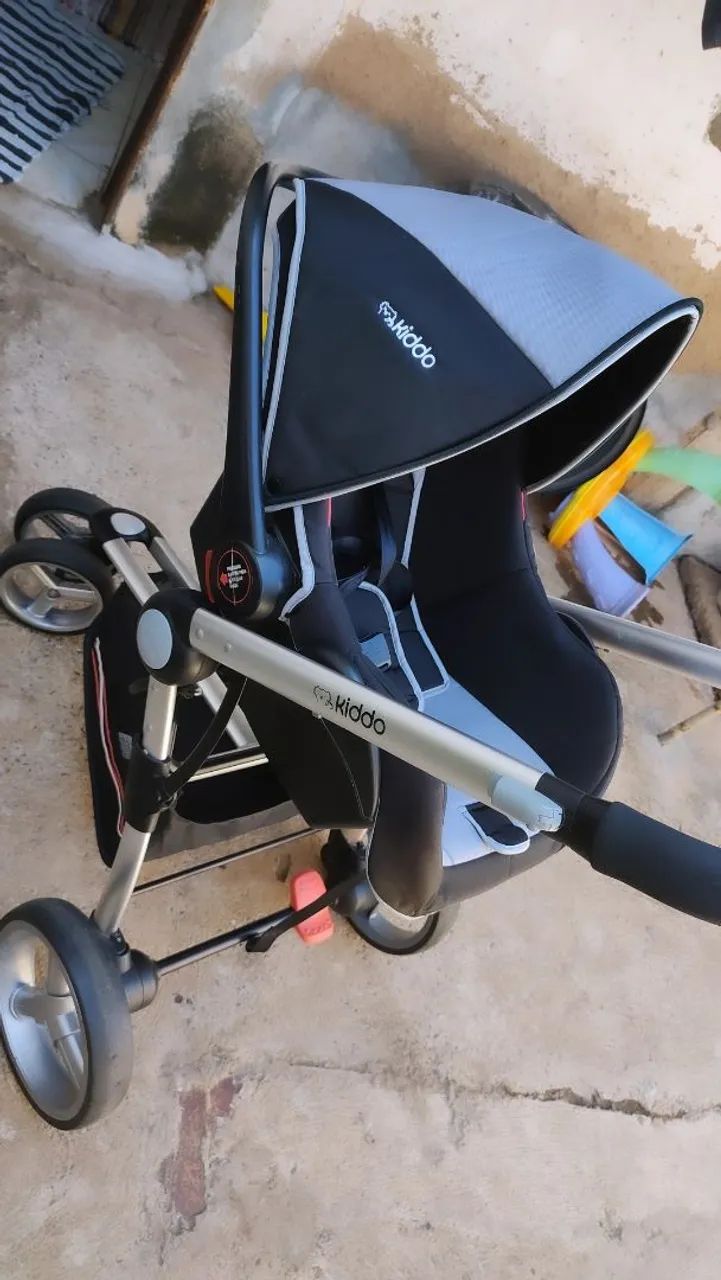 Carrinho de bebê KIDDO com bebê conforto e suporte de carro - Foto 2