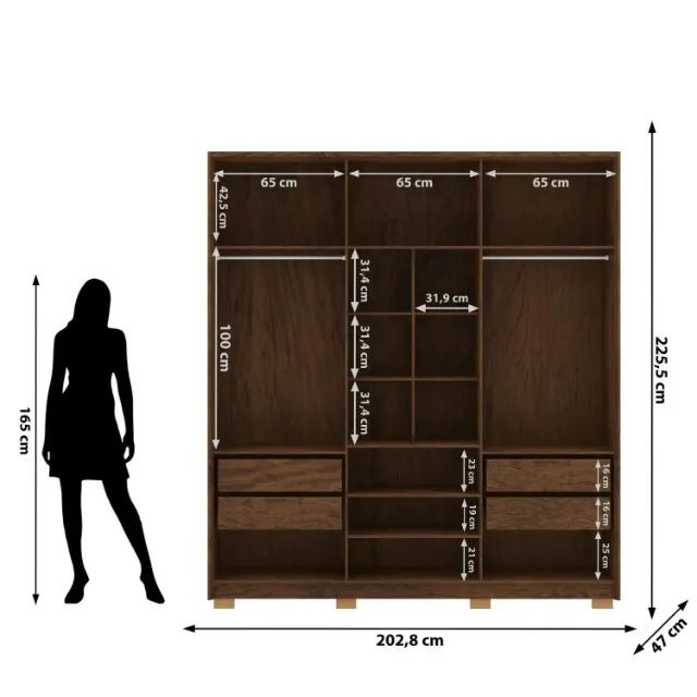 Guarda Roupas 6 Portas 4 Gavetas 100% MDF Novo varios modelos - Foto 2