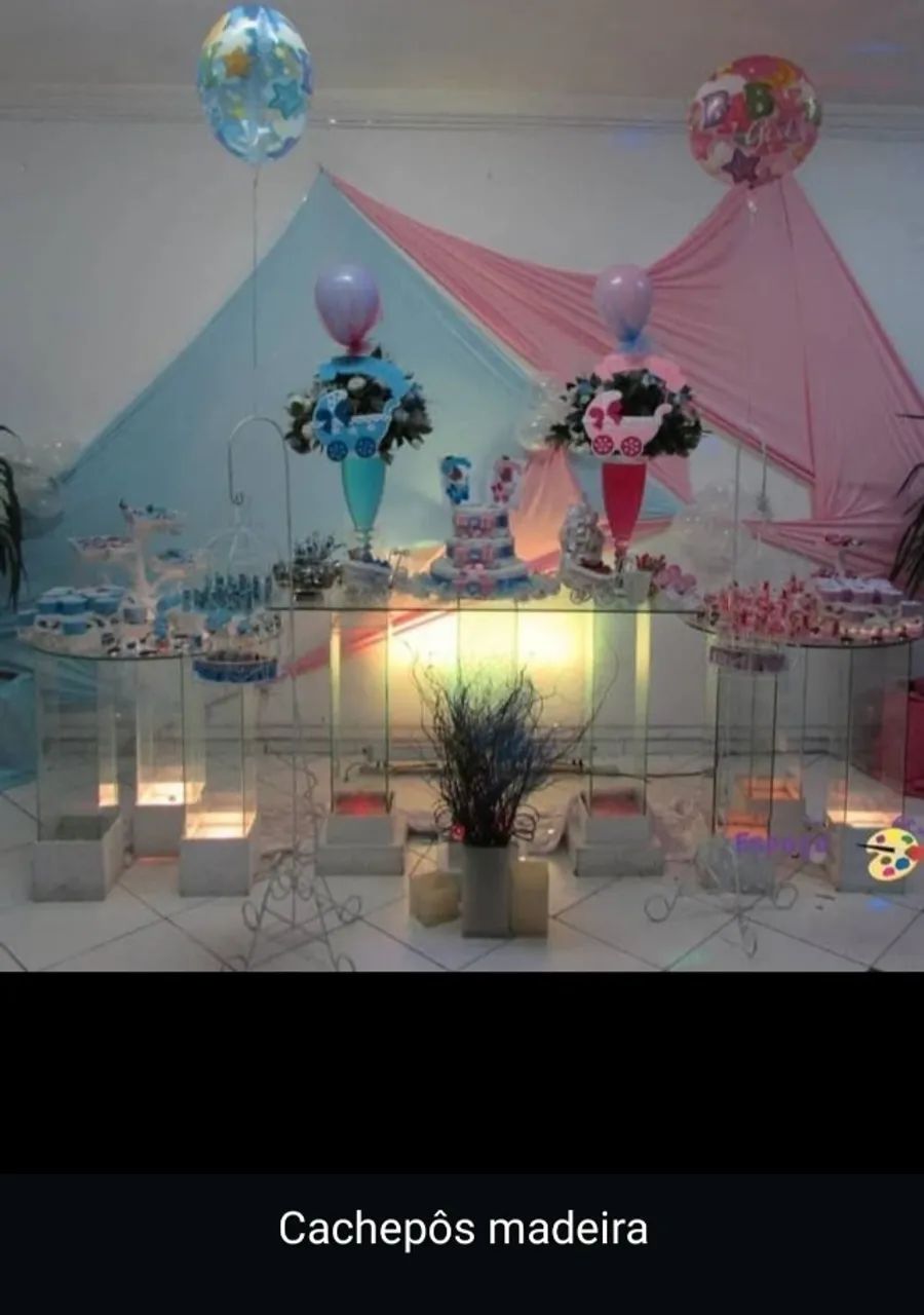 Mesa de vidro para decorações em festas - Foto 4