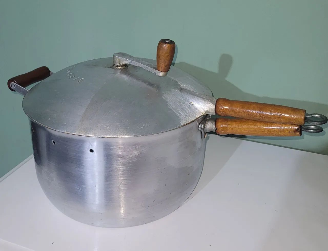 Pipoqueira grande alumínio fundido profissional  - Foto 3