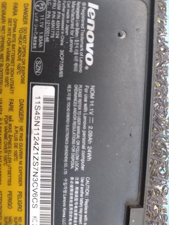 Bateria para notebook Lenovo 11.1V 2.09Ah 24Wh