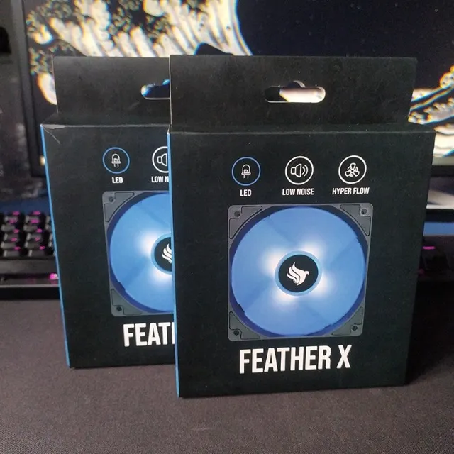 Kit 2 Ventoinhas Pichau Gaming Feather X Azul Azul