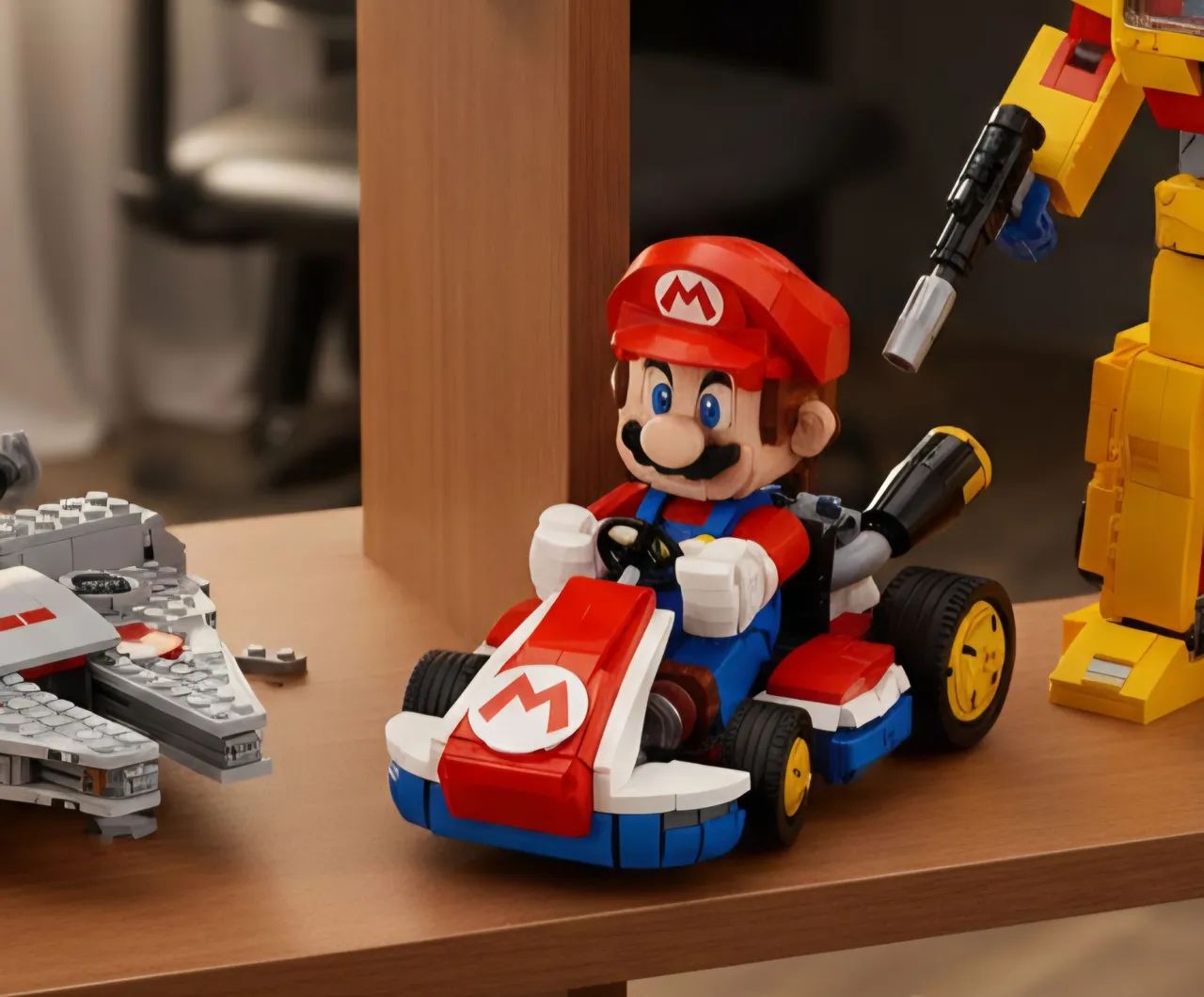 BLOCOS DE MONTAR SUPERMARIO MARIO KART 1972 PEÇAS MODELO 72037 MARCA MEGA - Foto 2