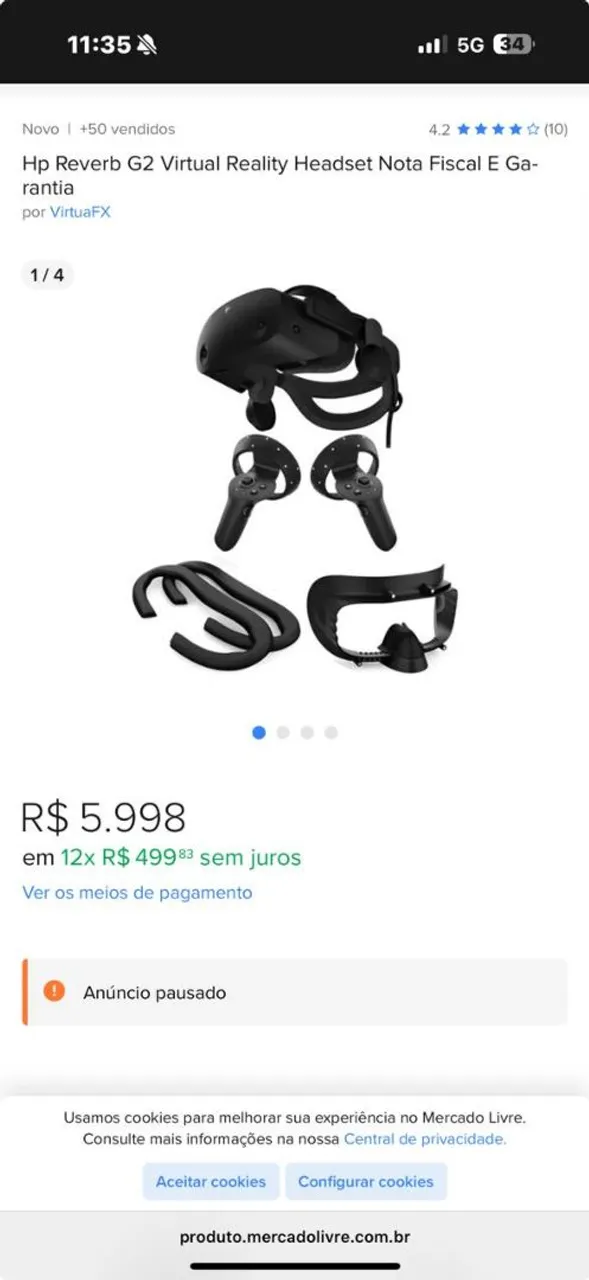 HP Reverb G2 Virtual Reality Headset