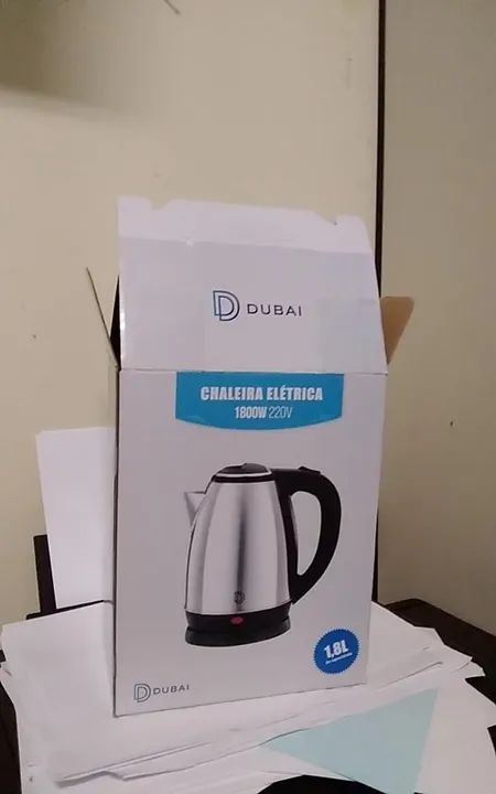 Chaleira Elétrica Dubai Aço Inox, 1500W, 1,8L, c/ Base Removível - 110V (NOVO) - Foto 5