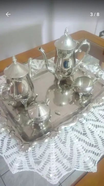 Baixei - Conjunto de café e chá em prata  - Foto 2