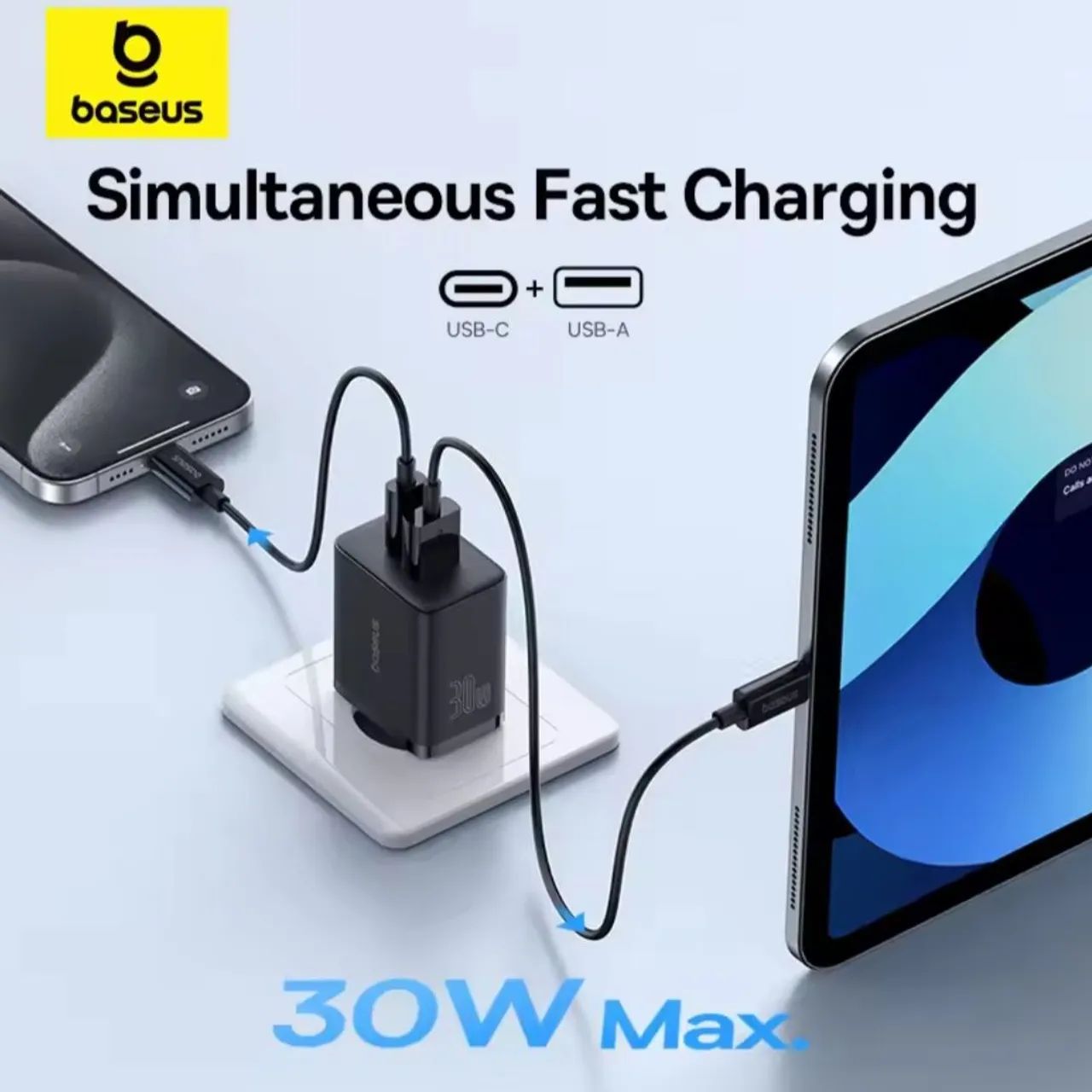 Carregador Baseus 30W PD Quick Charge - Foto 2