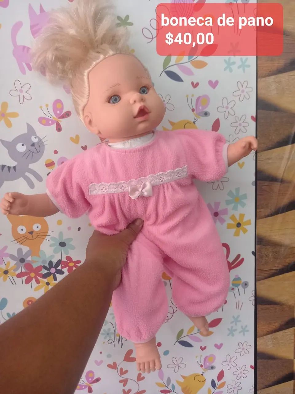 Boneca de pano para bebê - R$40,00
