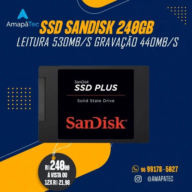 SSD 240 GB Sandisk Plus SATAIII
