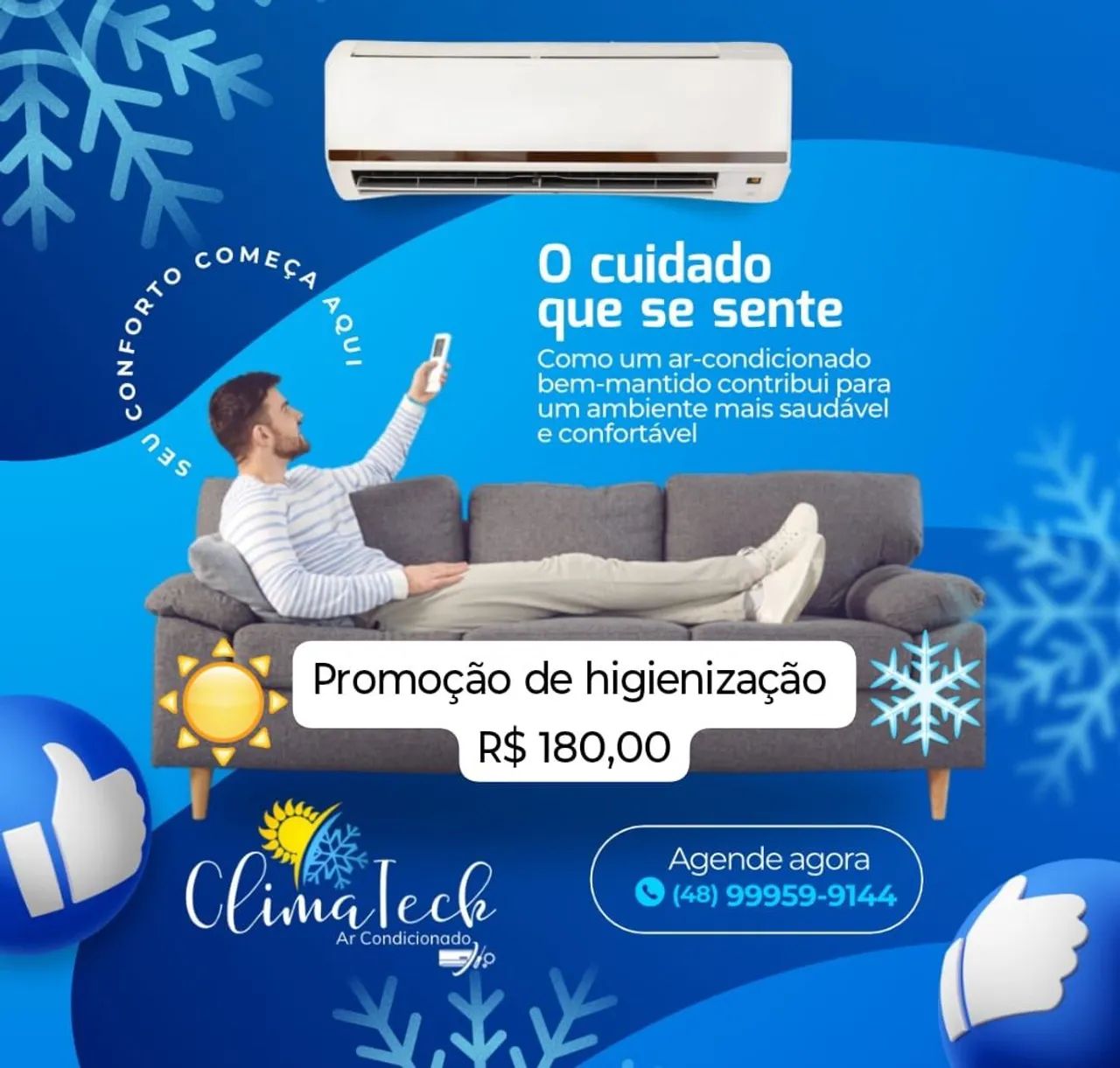 Não perca tempo agende sua higienizacao do seu ar condicionado 