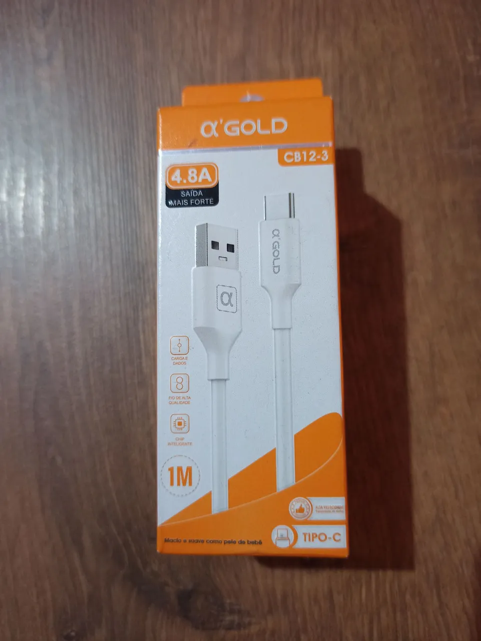Cabo USB Tipo-C ?'GOLD CB12-3 4.8A 1m