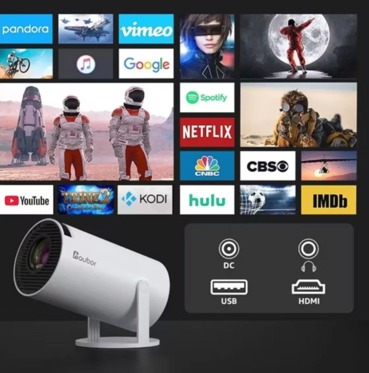 0Projetor 4K HD 150 Polegadas Celular, Xbox, PS, Pc, Wifi HY300 Pro Magcubic64595543552513120