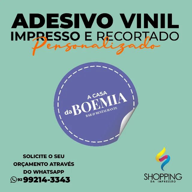 ADESIVO VINIL IMPRESSO E RECORTADO PERSONALIZADO