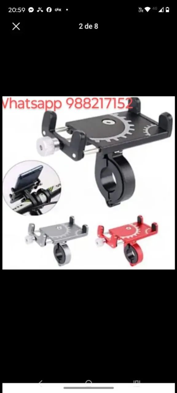 Suporte para celular para moto todo em alumínio 23,00 Reais. De - Foto 3