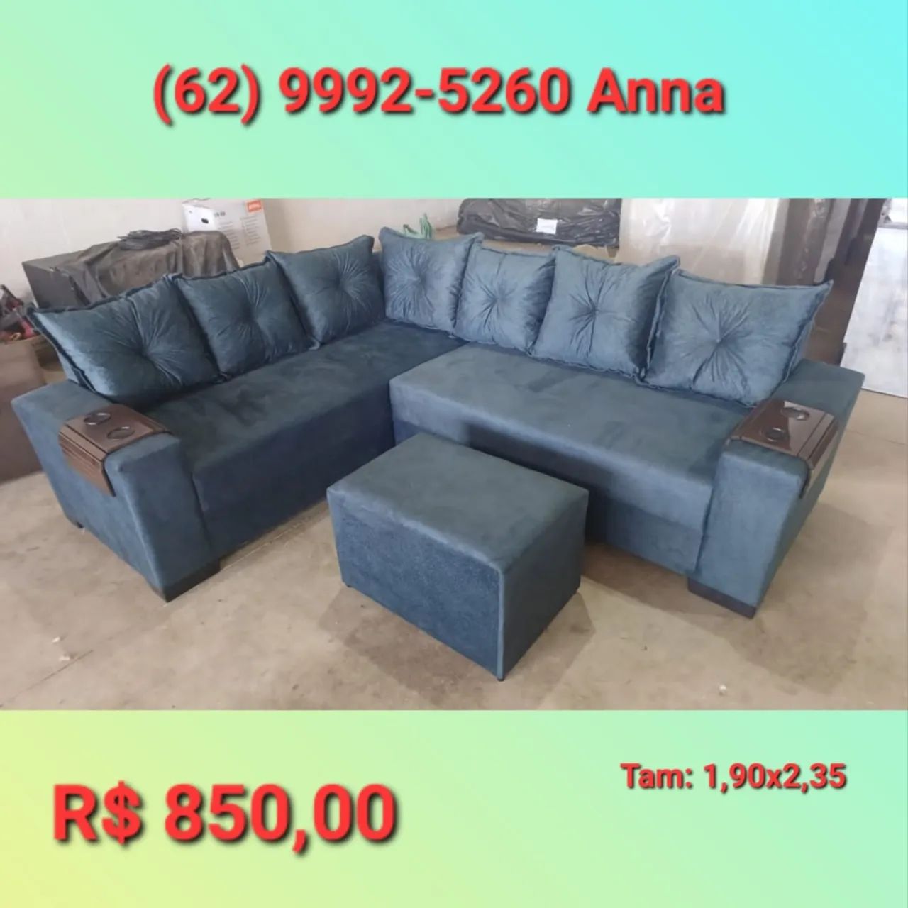 Sofá cinco lugares pronta entrega 