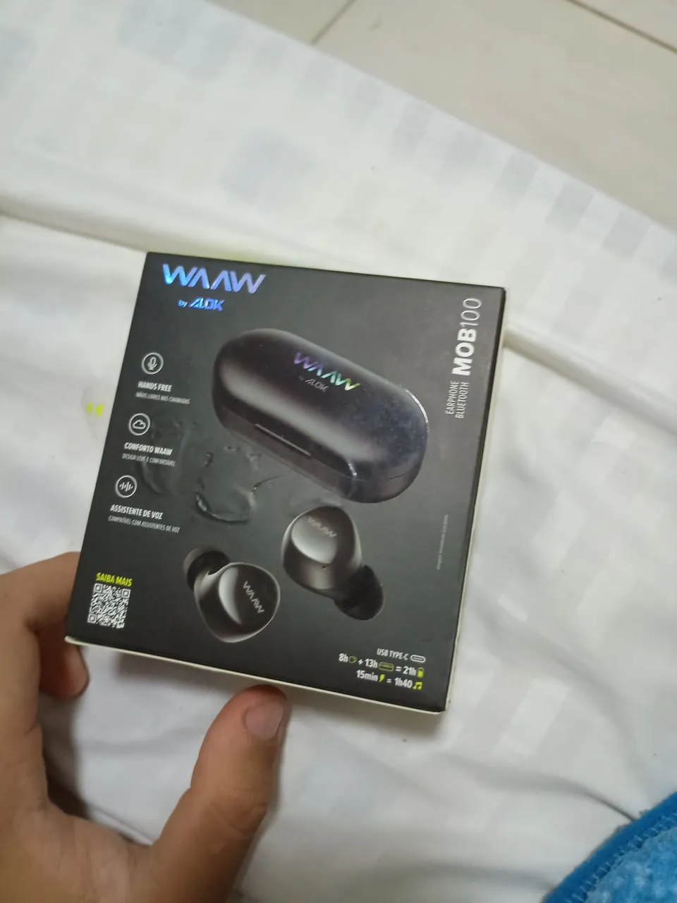 Fone de Ouvido Bluetooth WAAW MOB 100 - Novo na Caixa