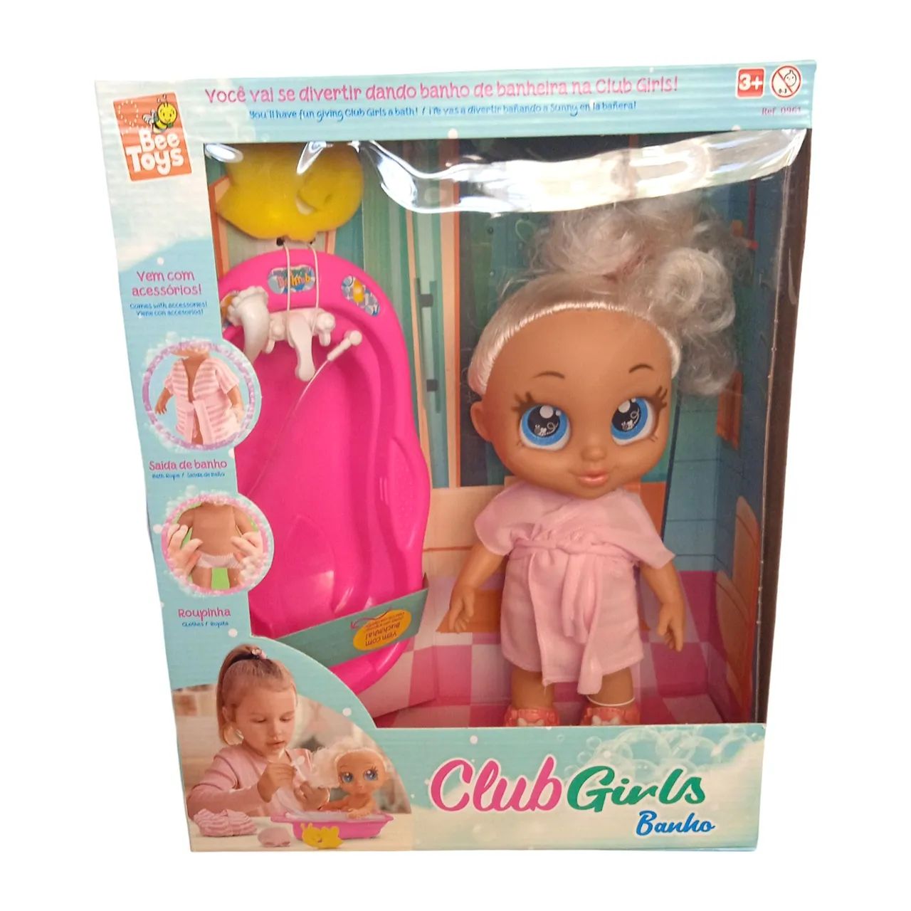 Boneca Fashion com Banheira e Acessórios