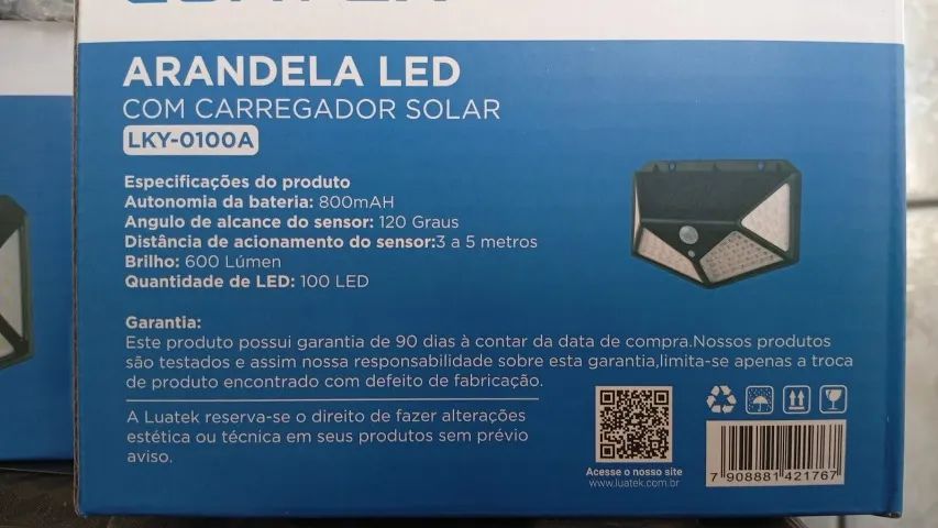 Arandela LED com carregador Solar - Foto 4