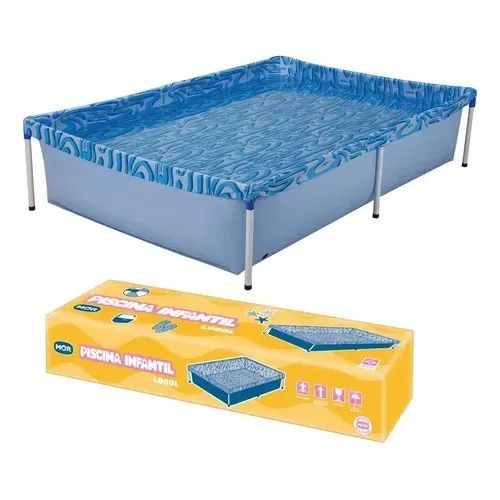 Piscina infantil mor 400 litros retangular quadrada azul - Foto 2