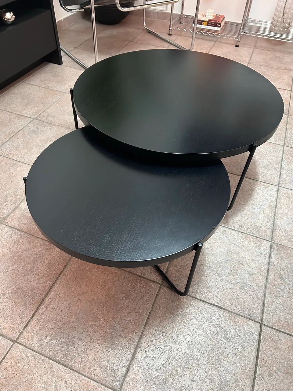 Conjunto Mesa de Centro MDF Preto - Foto 2