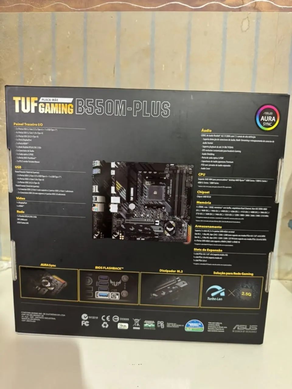 Placa Mãe Asus Tuf Gaming B550m-plus (Nova - Nunca usada) - Foto 3