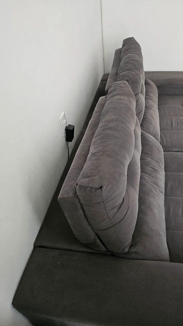 Vendo Sofá Suede Retrátil 4 lugares 2,3m x 1,5m - Foto 3