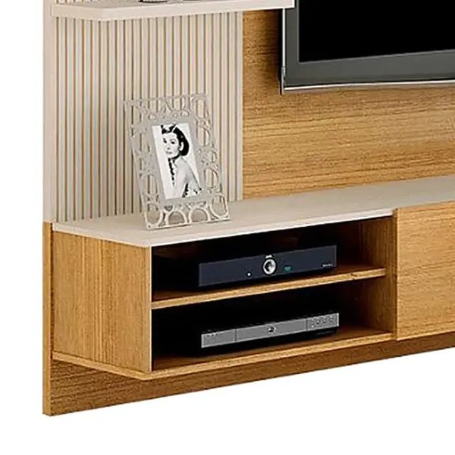Painel Montana para Tv Até 65 Polegadas Valdemoveis Cinamomo Off White - Foto 3