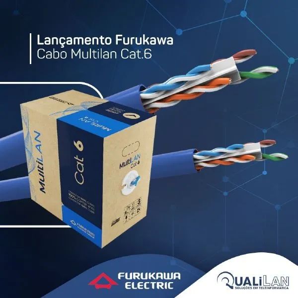 Cabo de rede Multilan Furukawa CAT6 Azul - Foto 3