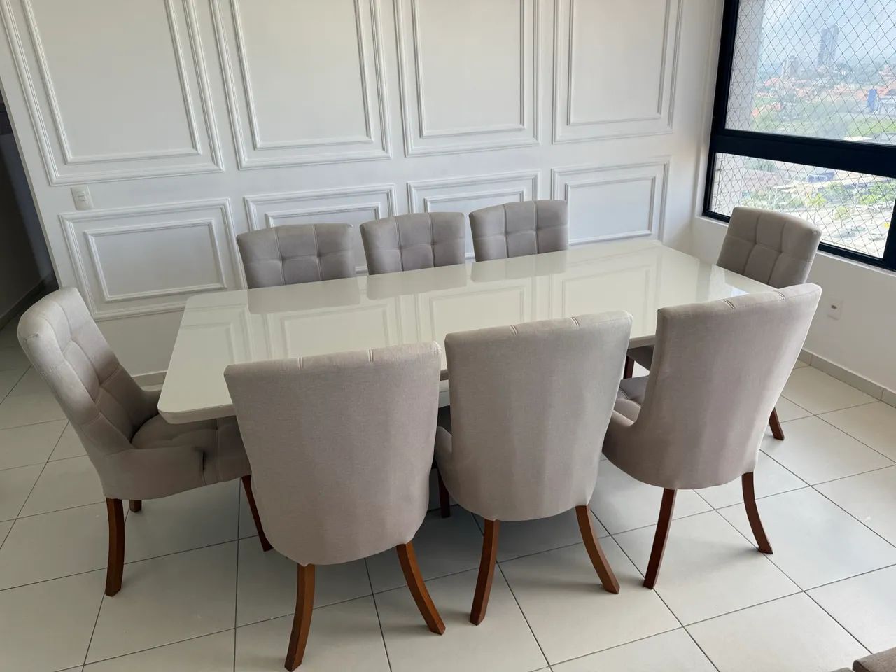 Mesa de jantar de 8 cadeiras seminova  - Foto 4