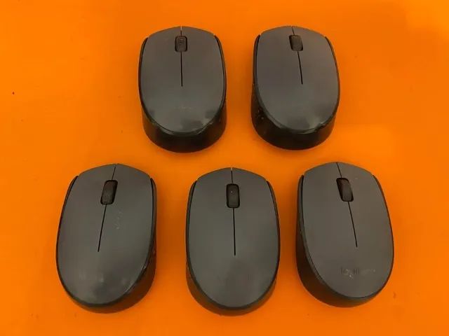 lote com 5 mouse Mouse sem fio Logitech M170 com Design Ambidestro Compacto