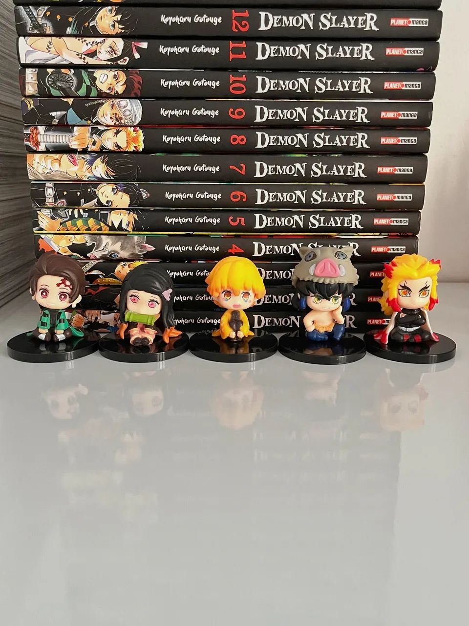 Kit com 5 Mini Figures Demon Slayer (Kimetsu no Yaiba)