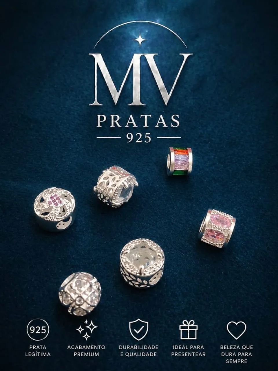 Berloques para Pandora prata 925 - Foto 4