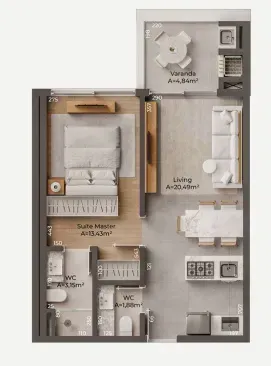 PLANTA 52m²