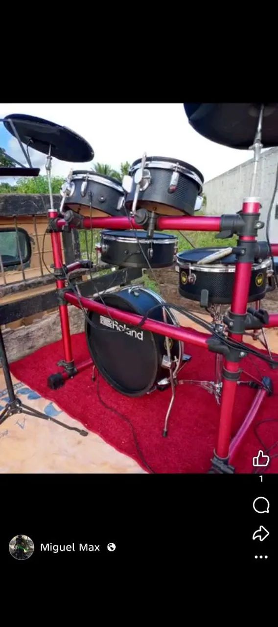 Bateria eletrônica royalty drums sem módulo  - Foto 3