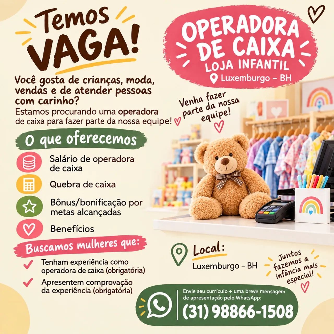 Vaga para Operadora de Caixa - Foto 2