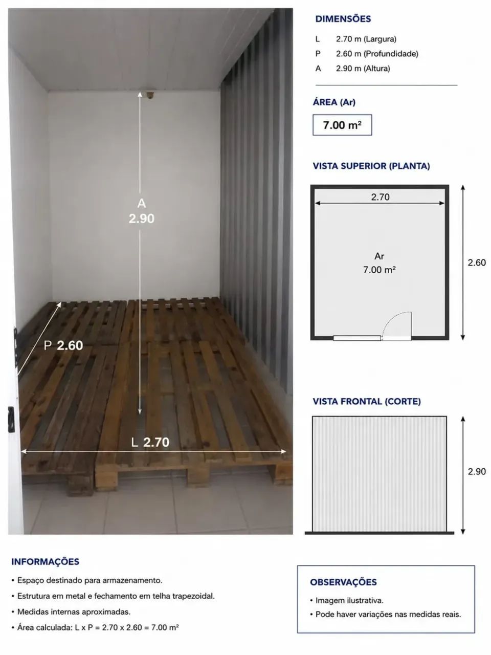 Box para alugar de 7m²
