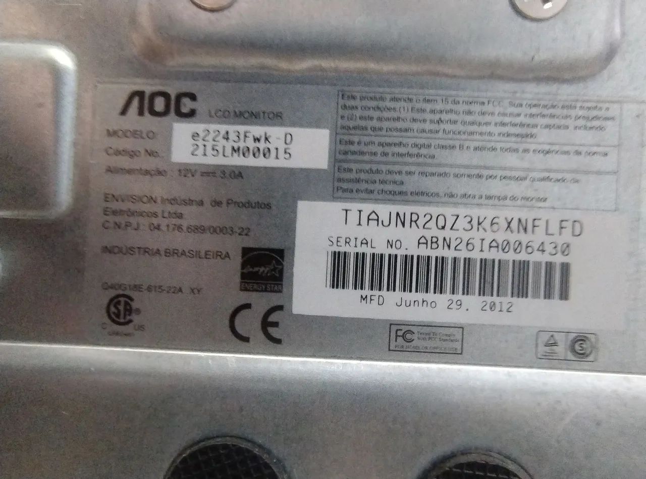 Monitor AOC 22 polegadas DVi e VGA Full HD - Foto 3