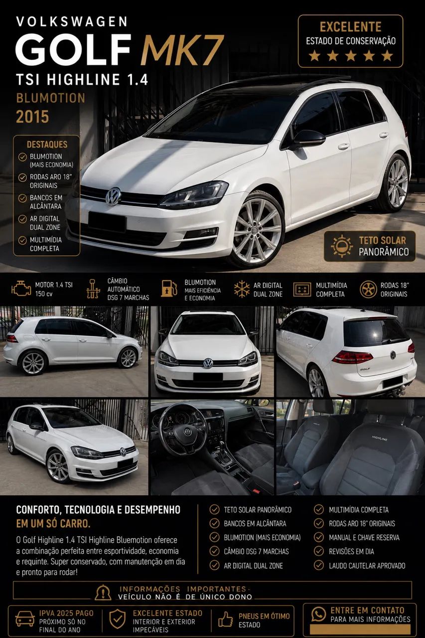 Volkswagen Golf Golf Highline 1.4 TSI 140cv Aut. 2015