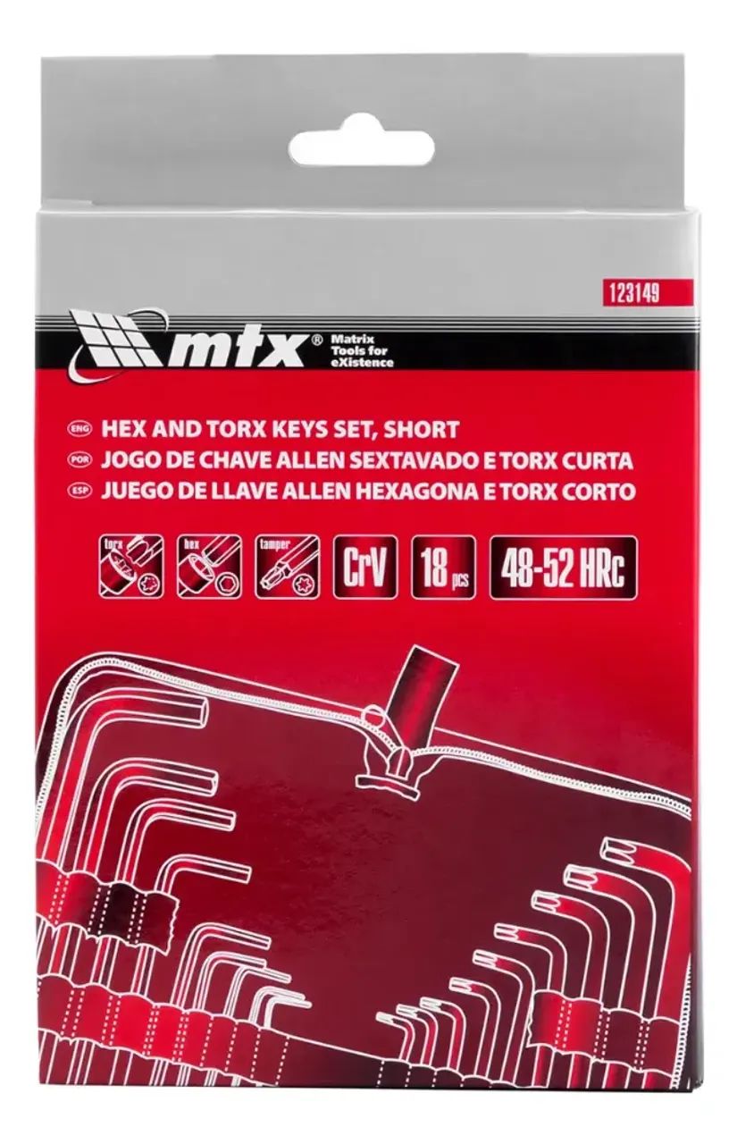 Jogo De Chave Allen E Torx Curta 1,5-10mm 18pcs Mtx - Foto 5