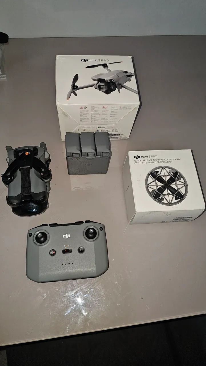 Drone MINI 5 PRO, muito novo, com protetor de hélices DJI