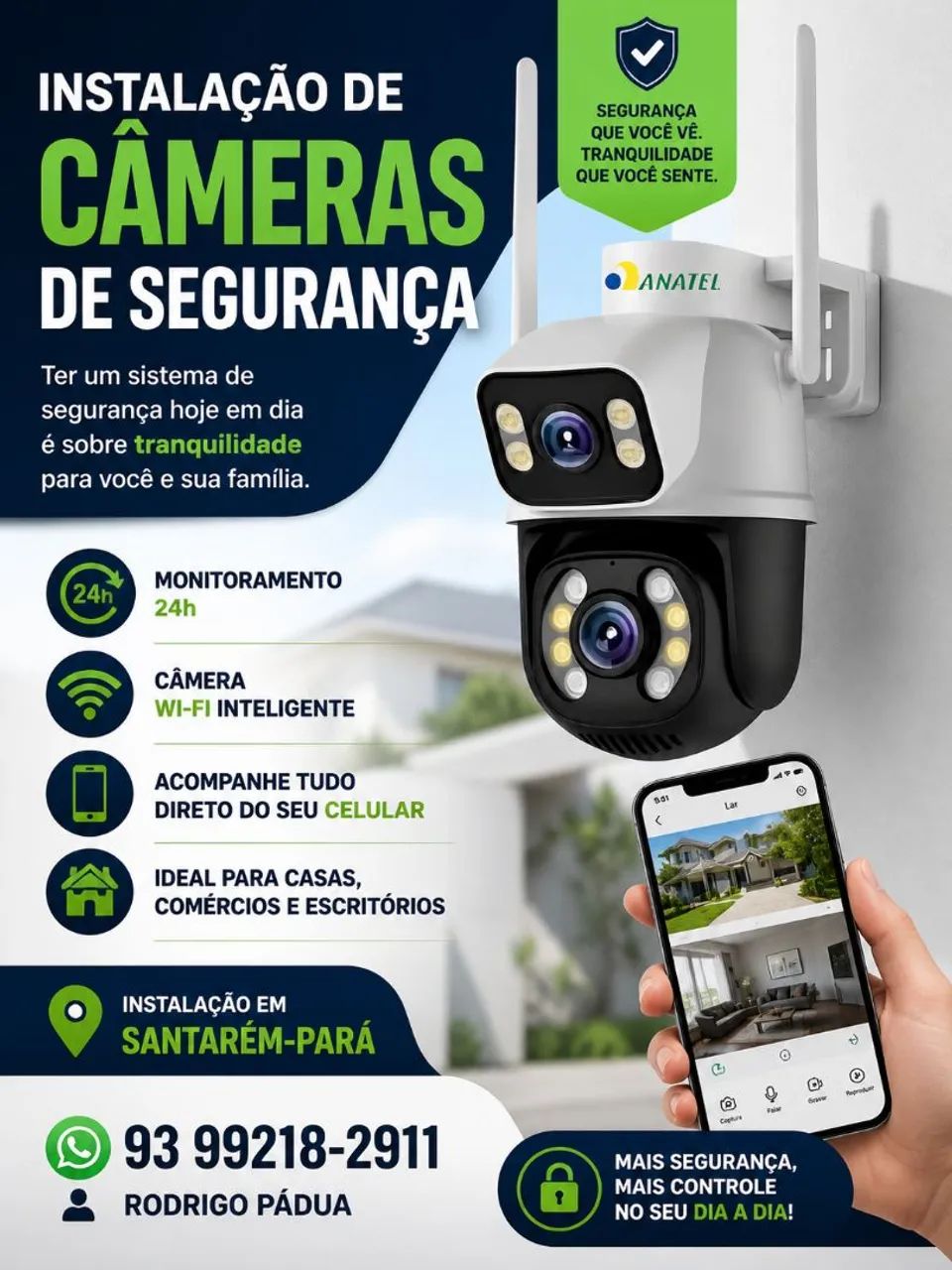 Instalação de câmeras.