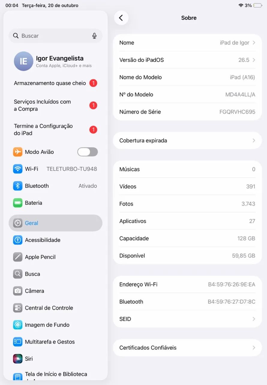 Ipad 11 A16 128g, estado de seminovo - Foto 5