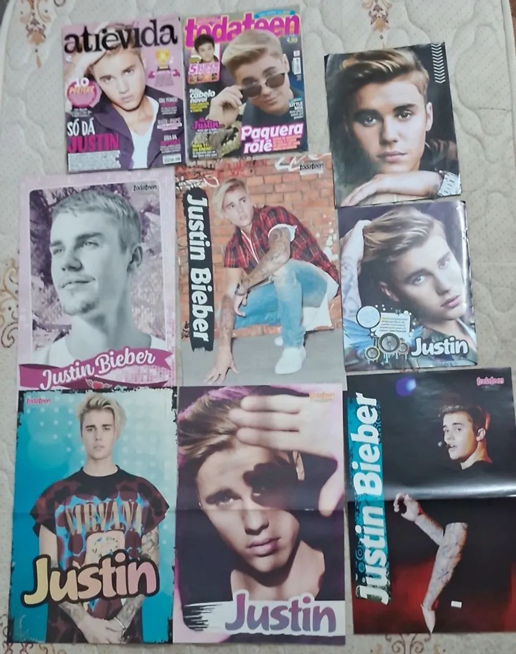 Justin Bieber revistas e pôsters