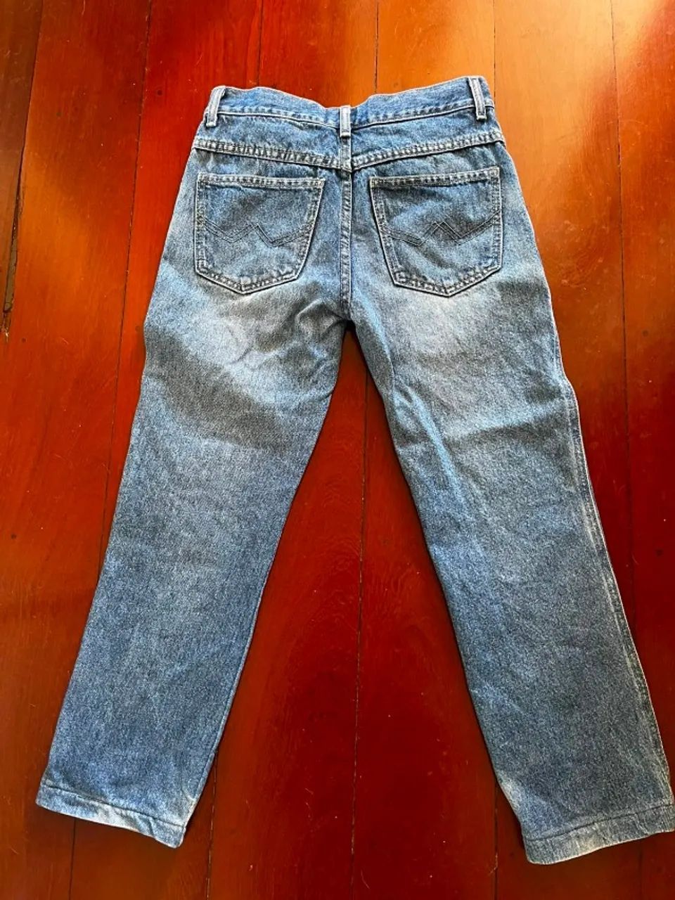 calça jeans feminina reta cintura alta azul estonada - Foto 2