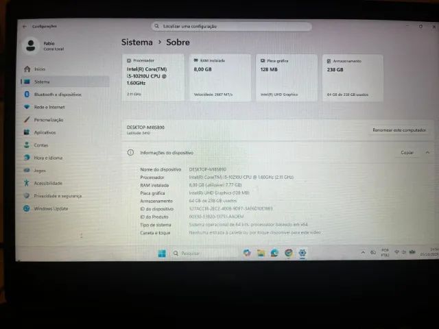Notebook Dell Intel(R) Core (TM) i5-10210U CPU @ 1.60GHz - Foto 2