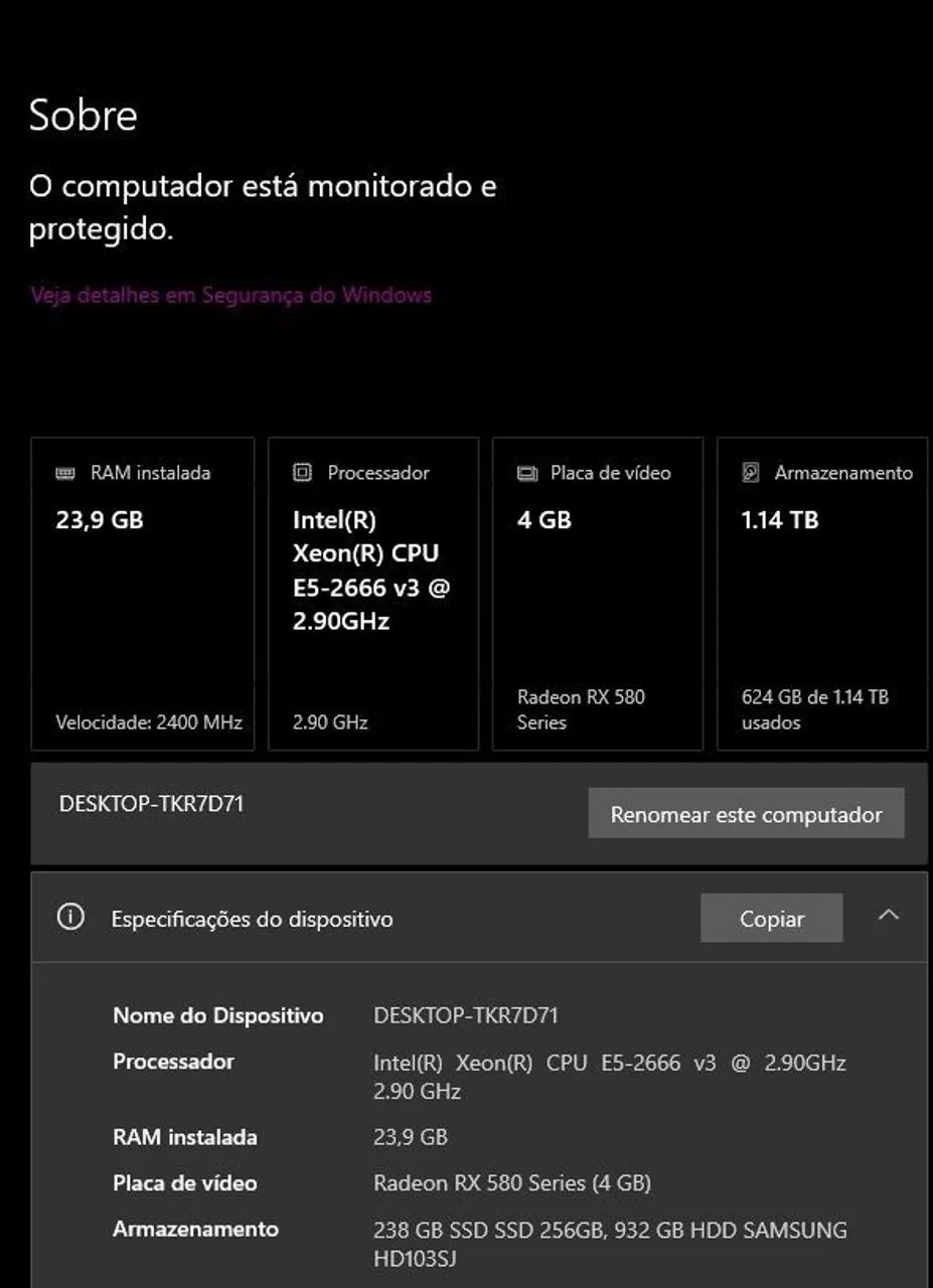 PC GAMER XEON E5 2666 + RX 580 4GB + 24 GB RAM - Foto 3